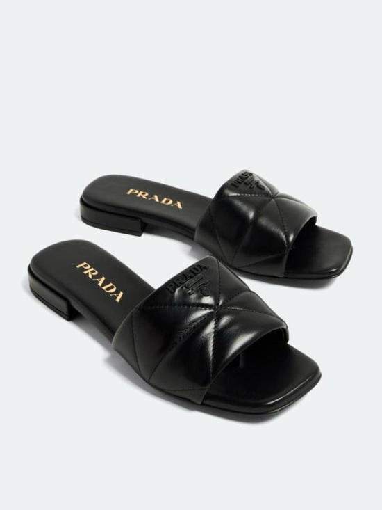 Prada Shoes - Prada Black Quilted Leather Slide Mules